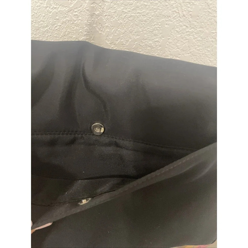 Donna Karan New York Canvas Black Crossbody Bag, Snap Closure Classic Stain